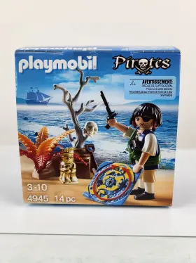 4945 Playmobil Treasure Hunting Pirate Egg W Map Gun New 2014