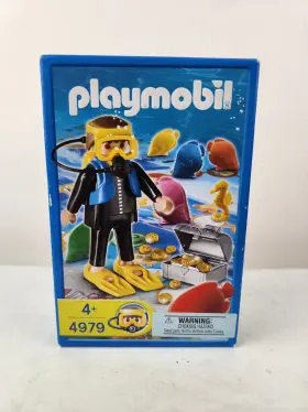 4979 Playmobil Diver Scuba Treasure Chest Gold Ocean Tropical Fish Sea New 2008