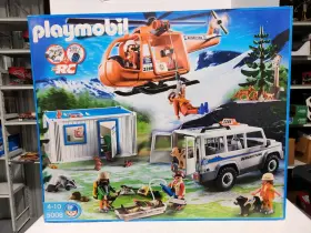 Playmobil 5008 Mountain Rescue Helicopter Vehicle Animals New 2009 Very Rare