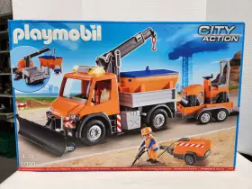 5030 Playmobil Large Road Maintenance W Flashing Light New Sealed Very Rare 2012