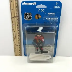 5075 Playmobil New Open Box Nhl Hockey Player Chicago Blackhawks Set 7pc