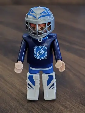 5078 Playmobil Nhl Blue Goalie #88 Ice Hockey Sport Player Figure No Stick