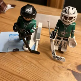 9182 Playmobil 5084 Nhl Hockey Dallas Stars Ice Player Figure Goalie Shooter