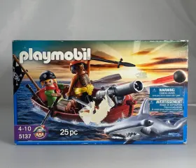 5137 Playmobil Pirate Boat With Shark New