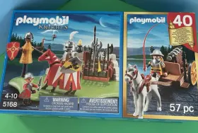 5168 Playmobil 40th Anniversary Red Joust Knight And Cannon Wagon Cloaked Horse