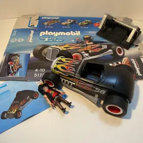 5172 Playmobil Sports And Action Heat Racer Pull Back 56 Race Car Euc Complete
