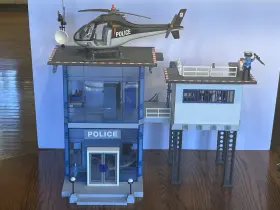 5182 Playmobil 5176/5182 Police Command Station Alarm System With Helicopter