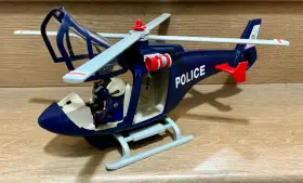 5183 Playmobil City Action Police Helicopter And Led Spotlight Set Complete