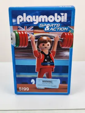 5199 Playmobil Weightlifter Barbell Weight Olympic Sports And Action New 2011
