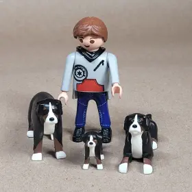 5214 Playmobil Bernese Mountain Dog Family Puppy Guy Only