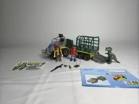 5236 Playmobil Dinos Transport Vehicle With Baby T-rex Dinosaur Set And 2 Figures