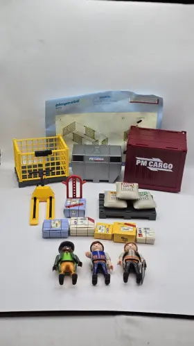 5259 Playmobil Cargo Loading Items And Team For Plane Train