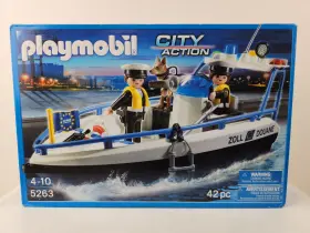 5263 Playmobil Toll Customs Boat Dog Weapon Ladder New 2012