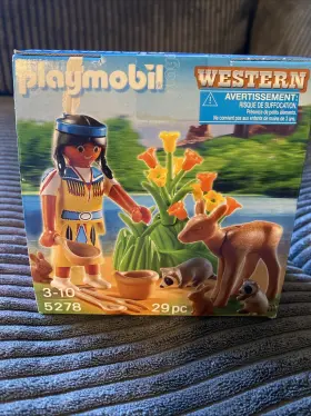 5278 Playmobil Native American Girl / Forest Animals - Easter Egg New 2012