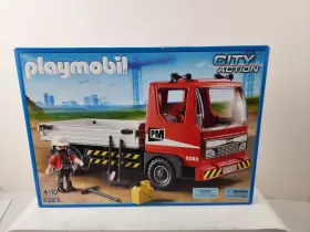 5283 Playmobil Flatbed Construction Truck Pm Cargo Red 2012 Spain Htf