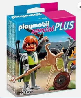 5293 Playmobil New In Box Celtic Warrior With Campfire Weapons