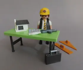 5294 Playmobil Architect With Planning Table Complete No Box