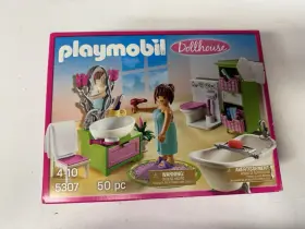 5307 Playmobil Dollhouse Bathroom With Bath - Htf New