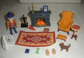5315 Playmobil Victorian Mansion Grandpas Den Lounge 1999 Fireplace