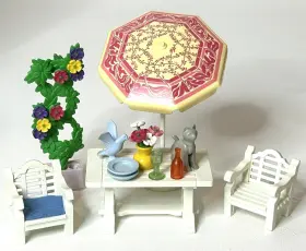 5300 Playmobil 5326 Vtg Victorian Outdoor Patio Furniture Umbrella Etc Mansion