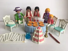 5339 Playmobil Victorian Wedding Reception Figures Musicians Dishes Table Lot