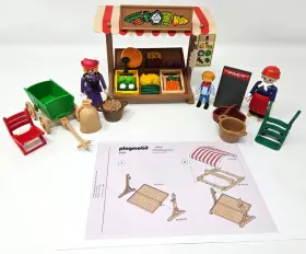 5341 Playmobil Vintage Victorian Era Produce Stand With Figures Accessories