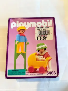 5403 Playmobil Children And Carriage Nib 1992