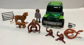 5416 Playmobil Safari Wildlife #5416 Suv Jeep With Tigers Orangutans Building Set