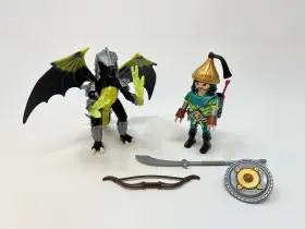 5465 Playmobil Complete Retired Lightning Dragon With Warrior Euc