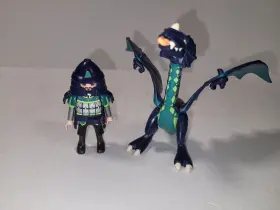 5484 Playmobil Blue Battle Dragon With Samurai