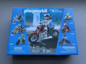 5527 Playmobil 5526 Sports And Action #5527 Muscle Motorcycle Set Complete Open Box