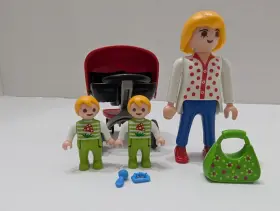 5573 Playmobil City Life Mother With Twin Babies And Stroller
