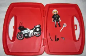 5648 Playmobil City Action Police Officer Motorcycle Bike Set Carry Case