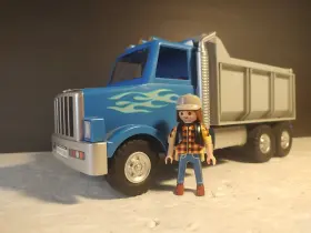 565-11059 Playmobil 5665 City Action Blue Dump Truck Construction With Figure
