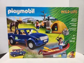 5669 Playmobil Camping Adventure Wild Life W Truck Canoe Moose Fish Tent 2015
