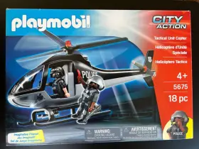 5675 Playmobil Police Helicopter Tactical Unit Copter Made Germany -new-mint