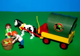 5686-6948 Playmobil Apple Picking - Covered Wagon Pony Cart Kids Country Farm 5686 / 6948