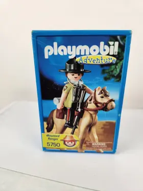 5750 Playmobil Mounted Ranger Mountie W Horse Gun Binoculars New 2004 Vtg