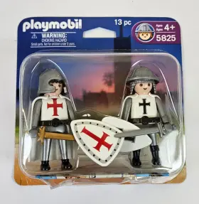5825 Playmobil Crusader Templar Knights Figure Set 2-pack 2007 Pkg Wear
