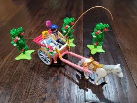 5871 Playmobil Wedding Carriage Horse Flowers 2 Figures Complete Set