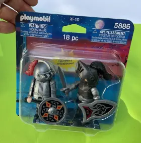 5886 Playmobil Knights Duo Pack 2 Sword Shield Sealed