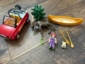 5898 Playmobil Lot Alaska Figure Jeep Moose Kayak Canoe Adventure Set