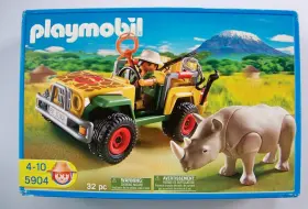 Playmobil 5904 Ranger Vehicle With Rhino African Safari New Jeep Rhinoceros Zoo