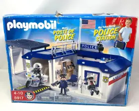5917 Playmobil Vintage Police Station Motorcycle Officers K9 Custom Toy Set