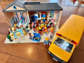 5940-5941 Playmobil 5940 And 5941 Take Along School House Bus City Action Set Lot