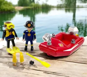 5944 Playmobil Fire Fighters Dinghy 99% Complete Set Missing A Few Accessories 5944 Playmobil Fire Fighters Dinghy 99% Complete Set Missing A Few Accessories