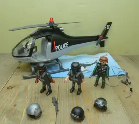 5975 Playmobil Police Tactical Unit Helicopter With Figures 2012 City Action Compl