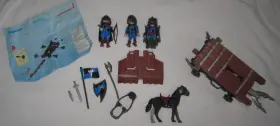 5978 Playmobil Blue Knights Battering Ram Set Horse Knight Weapons Shield Sword
