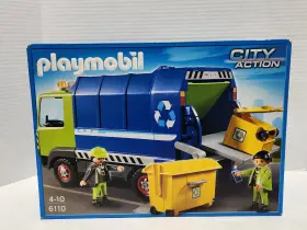 6110 Playmobil Recycling Truck Garbage Can Extinguisher New 2014