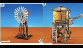 6214-6215 Playmobil Western Sets 6215 Water Tower And 6214 Wind Mill - Trains New Sealed